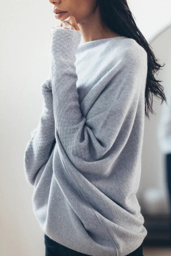 Asymmetrical draped sweater