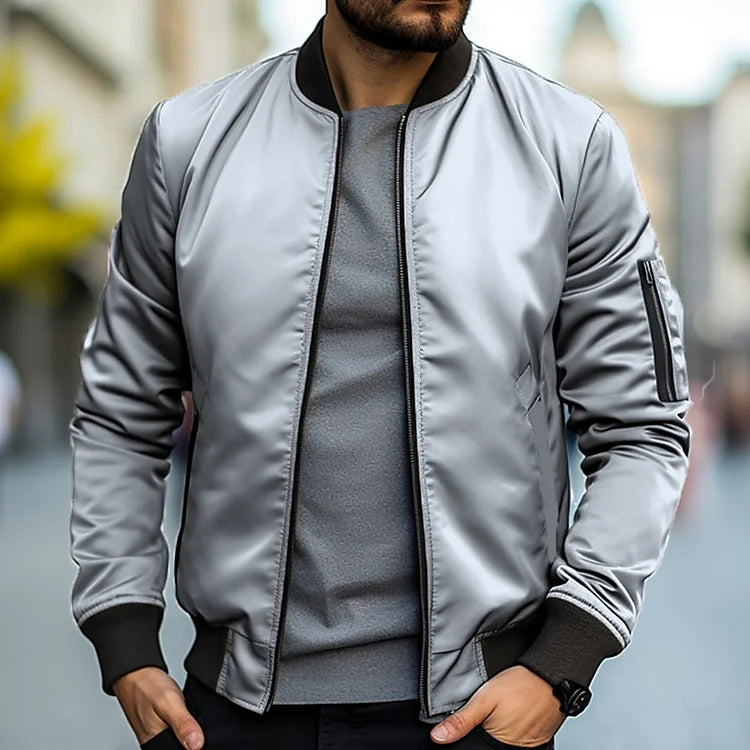 Bruno - Men's bomber jacket with elastic cuffs