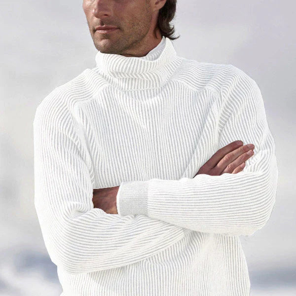 Samuel - Men's cotton knit sweater with high neck