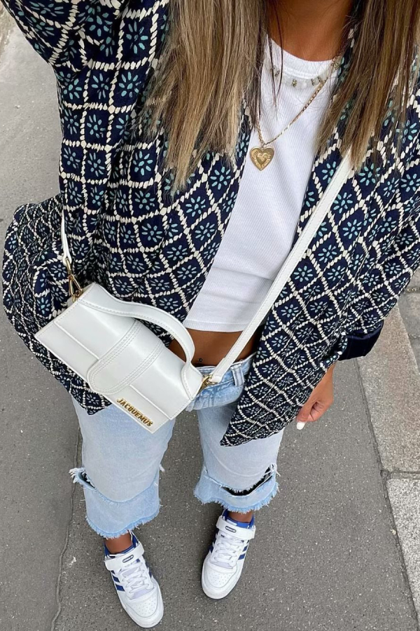 Velina Moda | Print Loose Lightweight Cotton Jacket