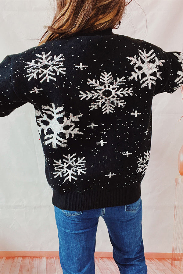 Velina Moda | Christmas Pattern Knitted Round Neck Long Sleeve Sweater