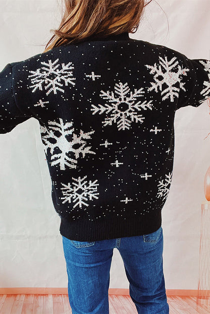 Velina Moda | Christmas Pattern Knitted Round Neck Long Sleeve Sweater