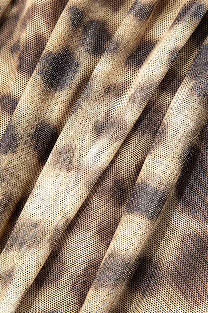 Halter top net with leopard print