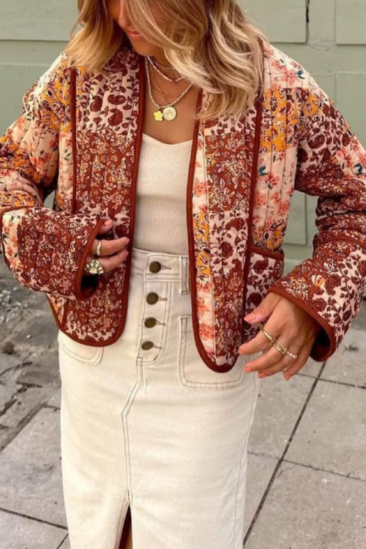 Velina Moda | Casual Short Cardigan Quilted Cotton Jacket