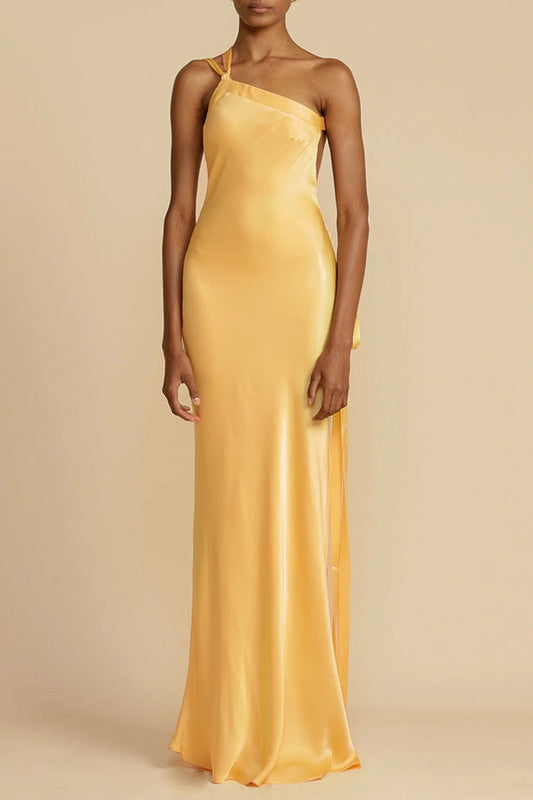 Julieta - Vestido de fiesta ajustado con hombro asimétrico para mujer