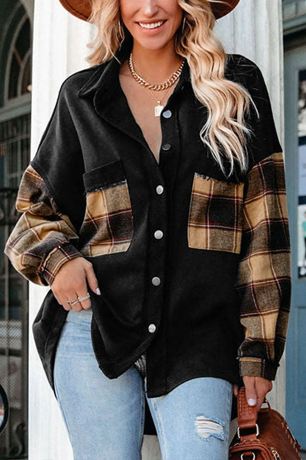 Velina Moda | Patchwork Chest Pockets Oversized Jacket