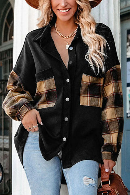 Velina Moda | Patchwork Chest Pockets Oversized Jacket