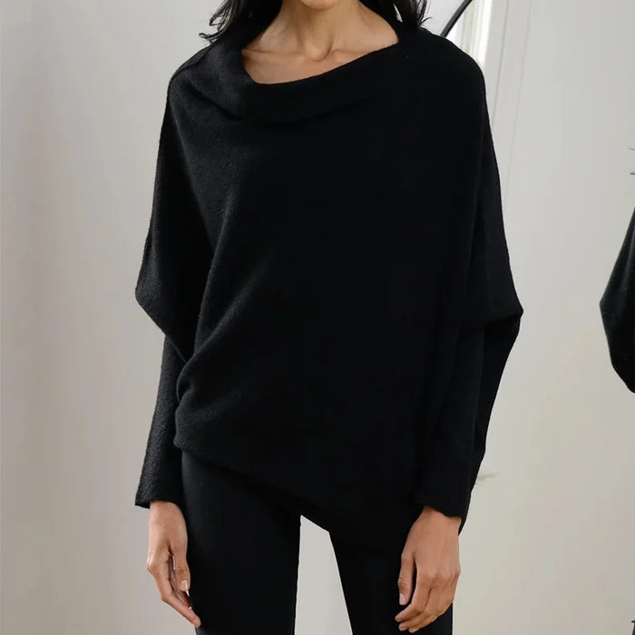Asymmetrical draped sweater