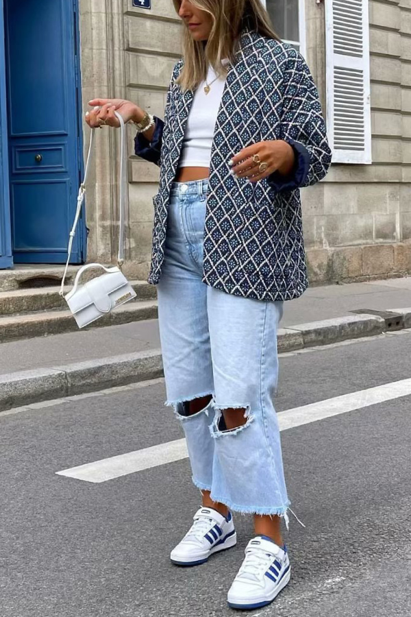 Velina Moda | Print Loose Lightweight Cotton Jacket