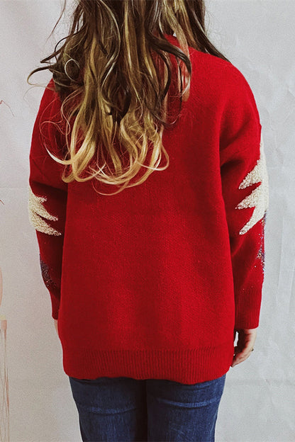 Velina Moda | Christmas Pattern Knitted Round Neck Long Sleeve Sweater