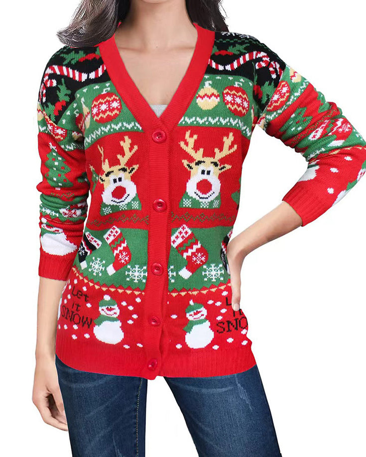 Velina Moda | Loose Knit Christmas Cardigan Sweater