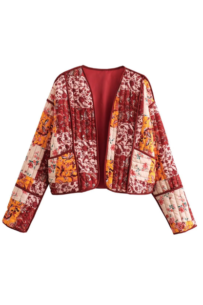 Velina Moda | Casual Short Cardigan Quilted Cotton Jacket