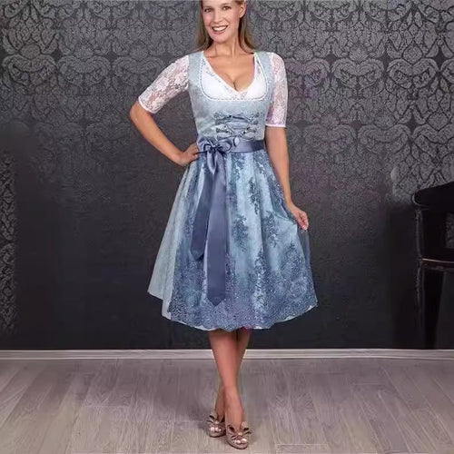 Elegant dirndl with lace and satin bow