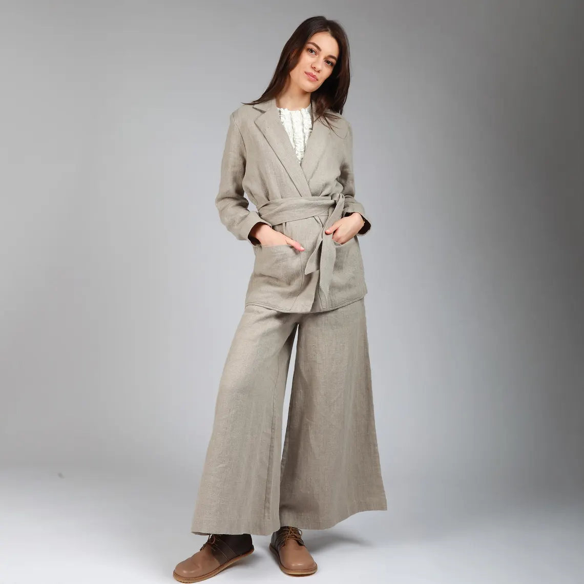 Linen Jacket with Belt