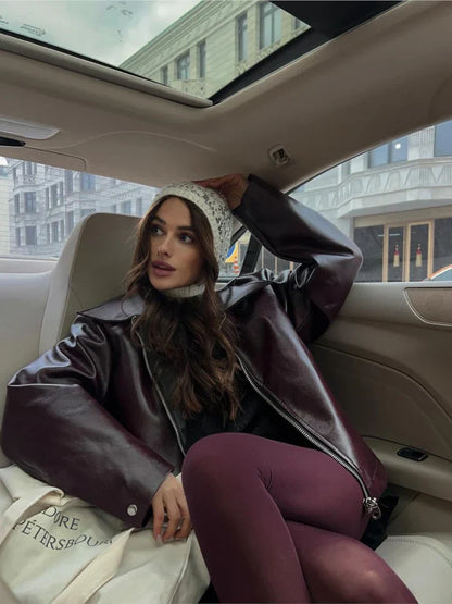 Velina Moda | Sleeve Burgundy Jacket