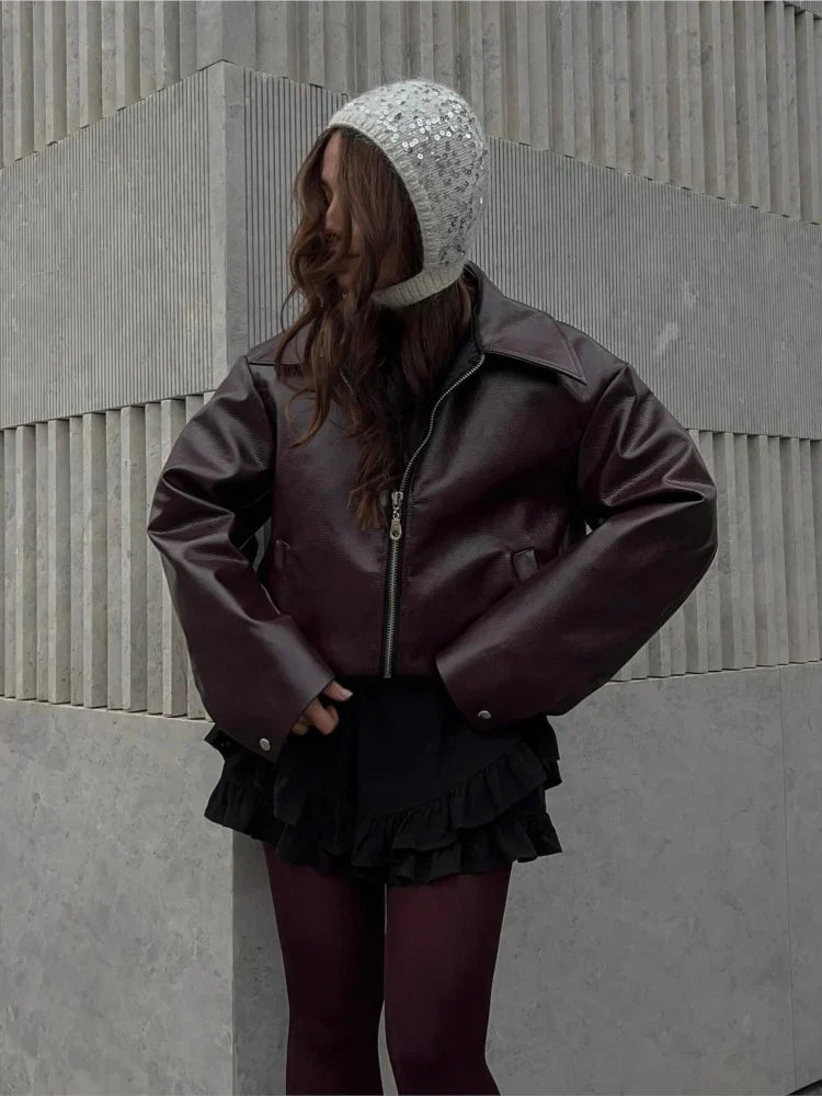 Velina Moda | Sleeve Burgundy Jacket