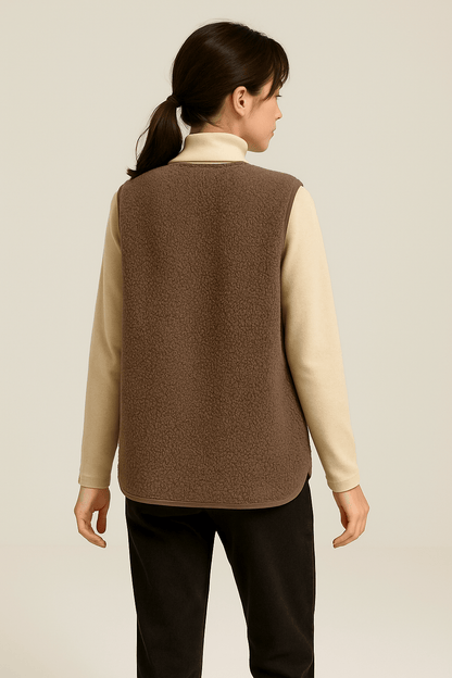 Marta - Women's sheepskin vest with front pockets