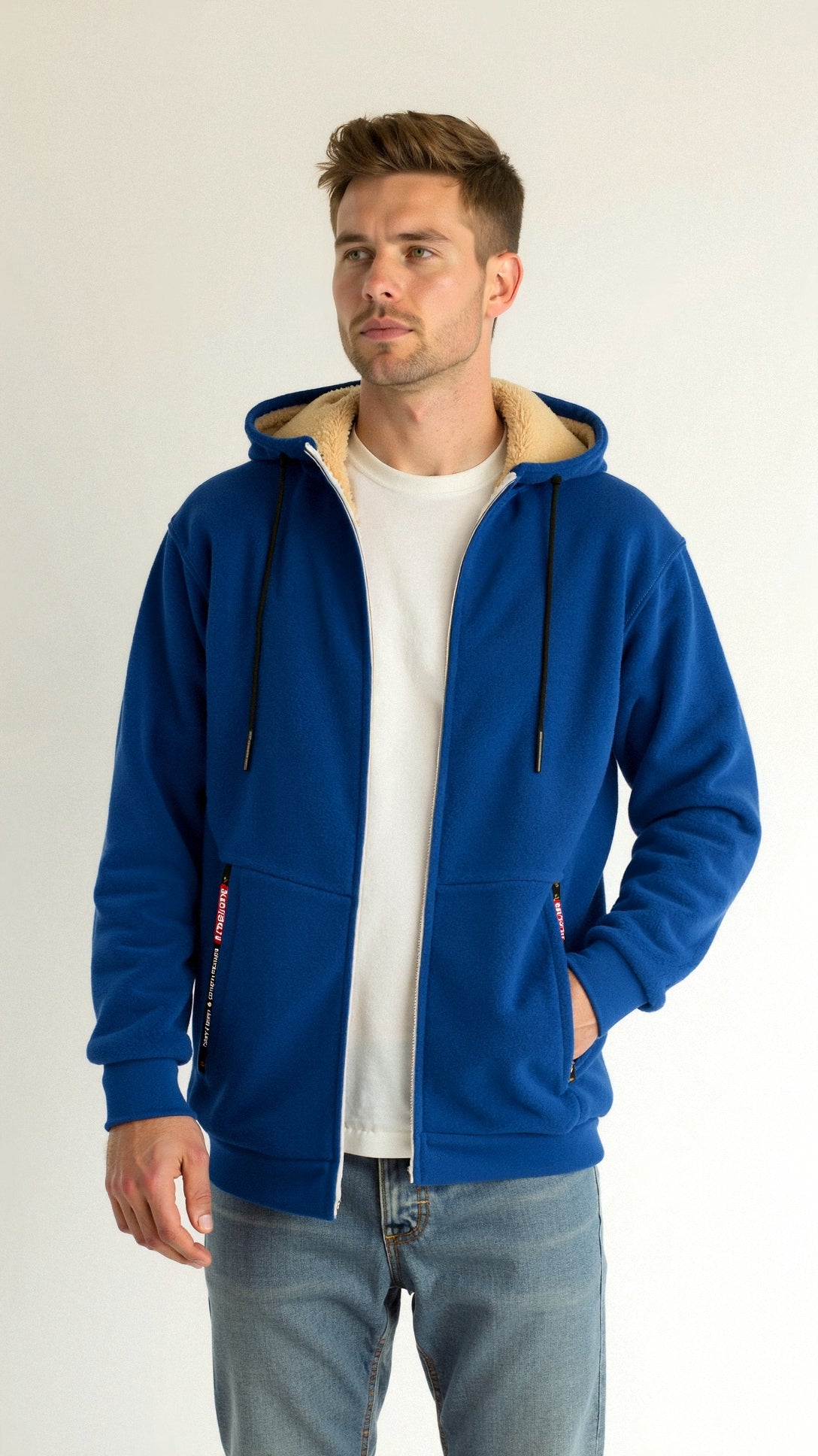 Tomás - Men's fleece-lined zip-up sweatshirt