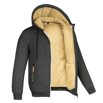 Tomás - Men's fleece-lined zip-up sweatshirt