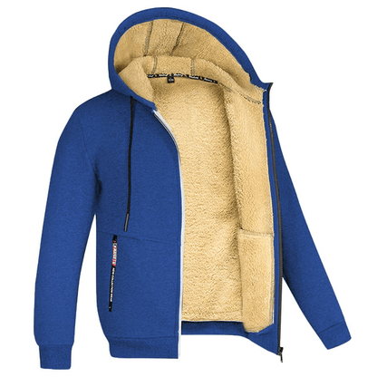 Tomás - Men's fleece-lined zip-up sweatshirt