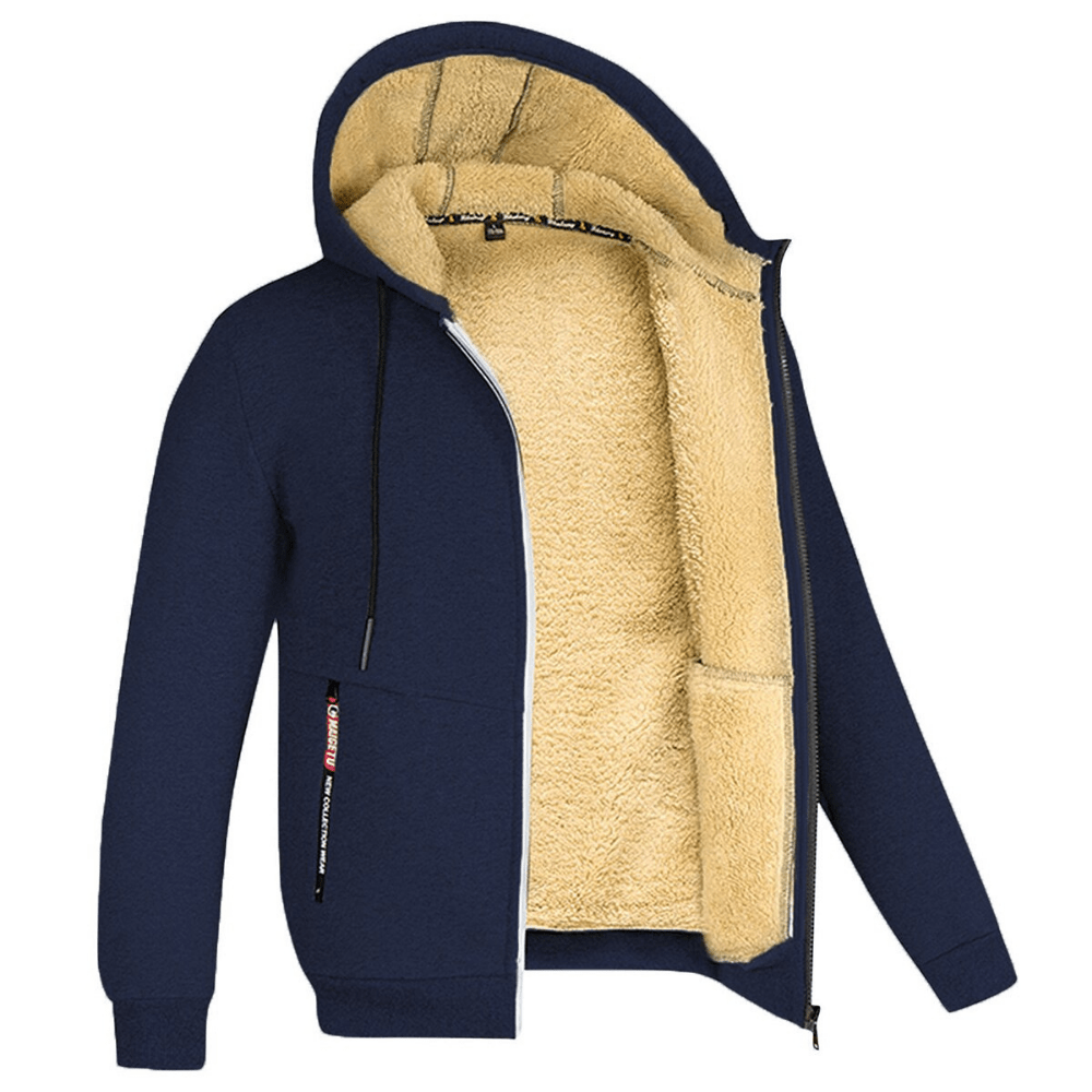 Tomás - Men's fleece-lined zip-up sweatshirt
