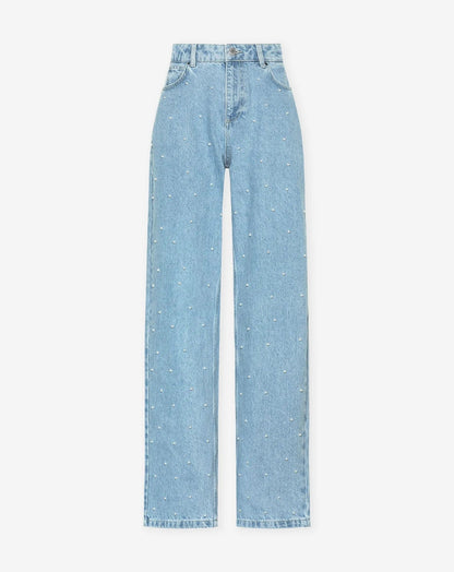 Velina Moda | Denim Sparkle Pants with Glitter