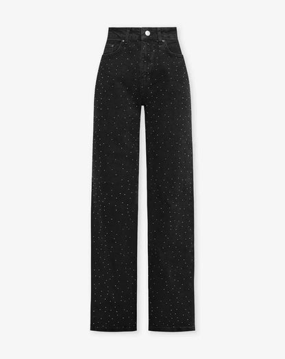 Velina Moda | Denim Sparkle Pants with Glitter