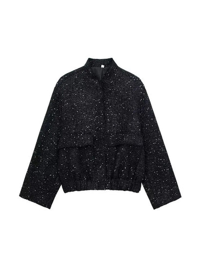 Velina Moda | Glitter Bomber Jacket