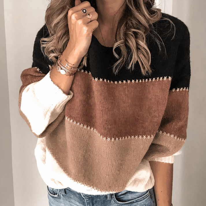 Loose striped sweater for women