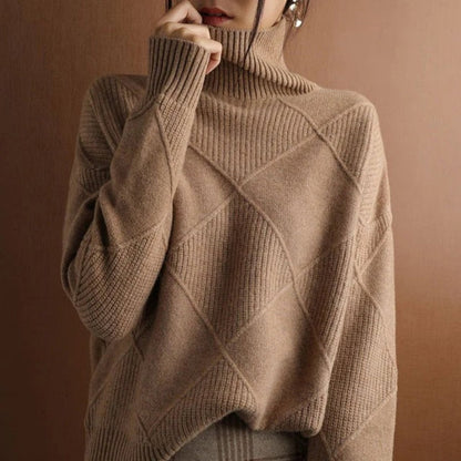 Velina Moda | Women's Cotton Turtleneck Sweater, Classic & Warm