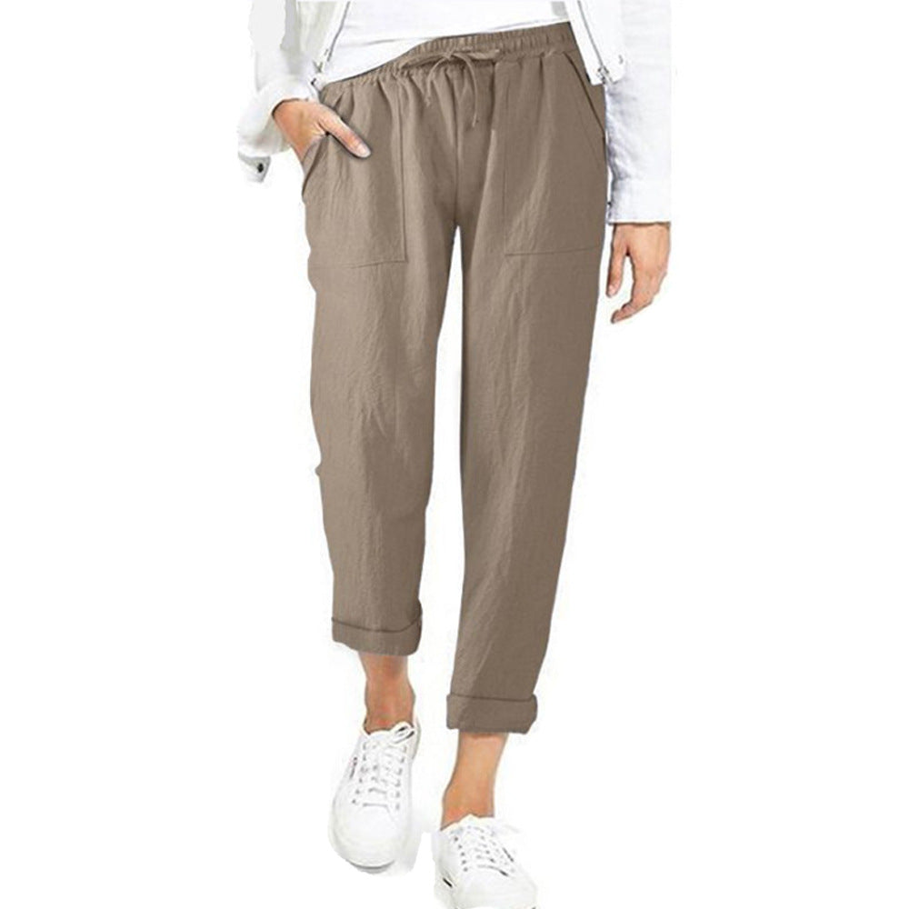 Velina Moda | Lightweight airy leisure pants with elastic waistband