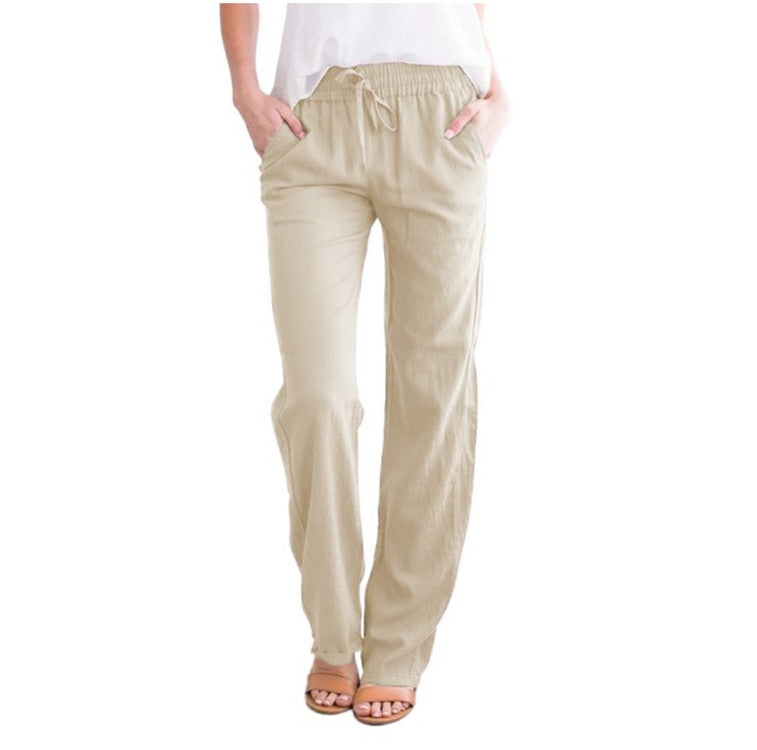 Velina Moda | Lightweight airy leisure pants with elastic waistband