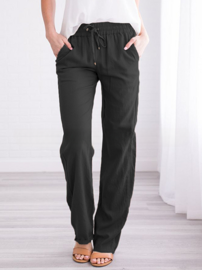 Velina Moda | Lightweight airy leisure pants with elastic waistband