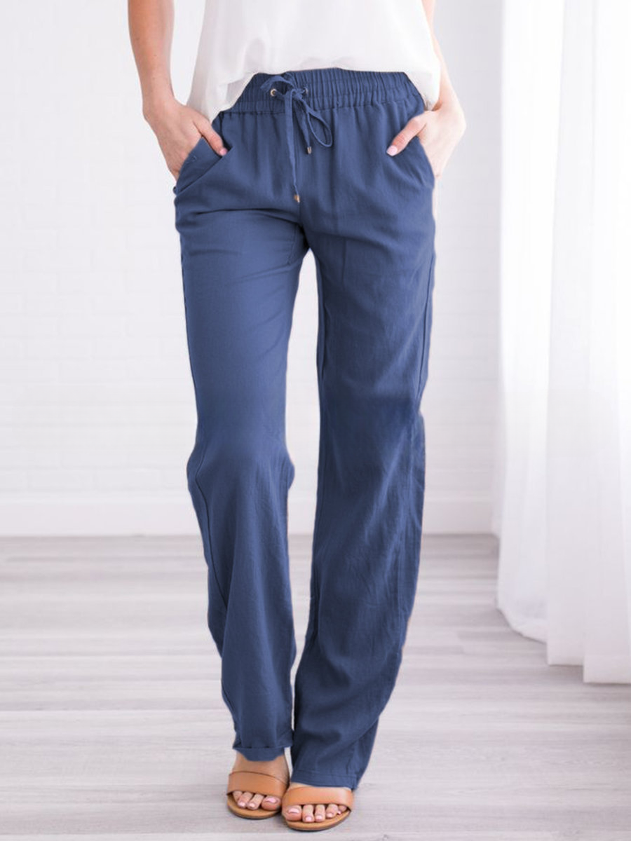 Velina Moda | Lightweight airy leisure pants with elastic waistband
