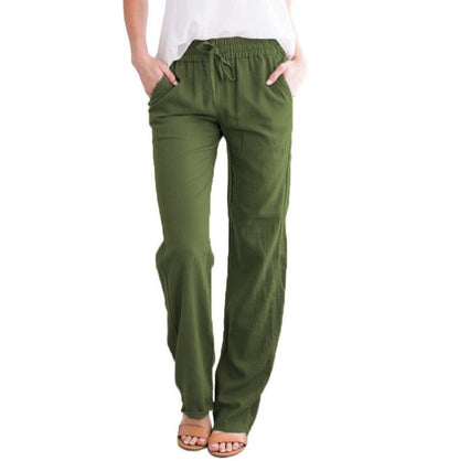 Velina Moda | Lightweight airy leisure pants with elastic waistband