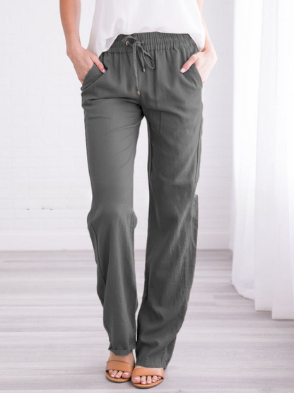 Velina Moda | Lightweight airy leisure pants with elastic waistband