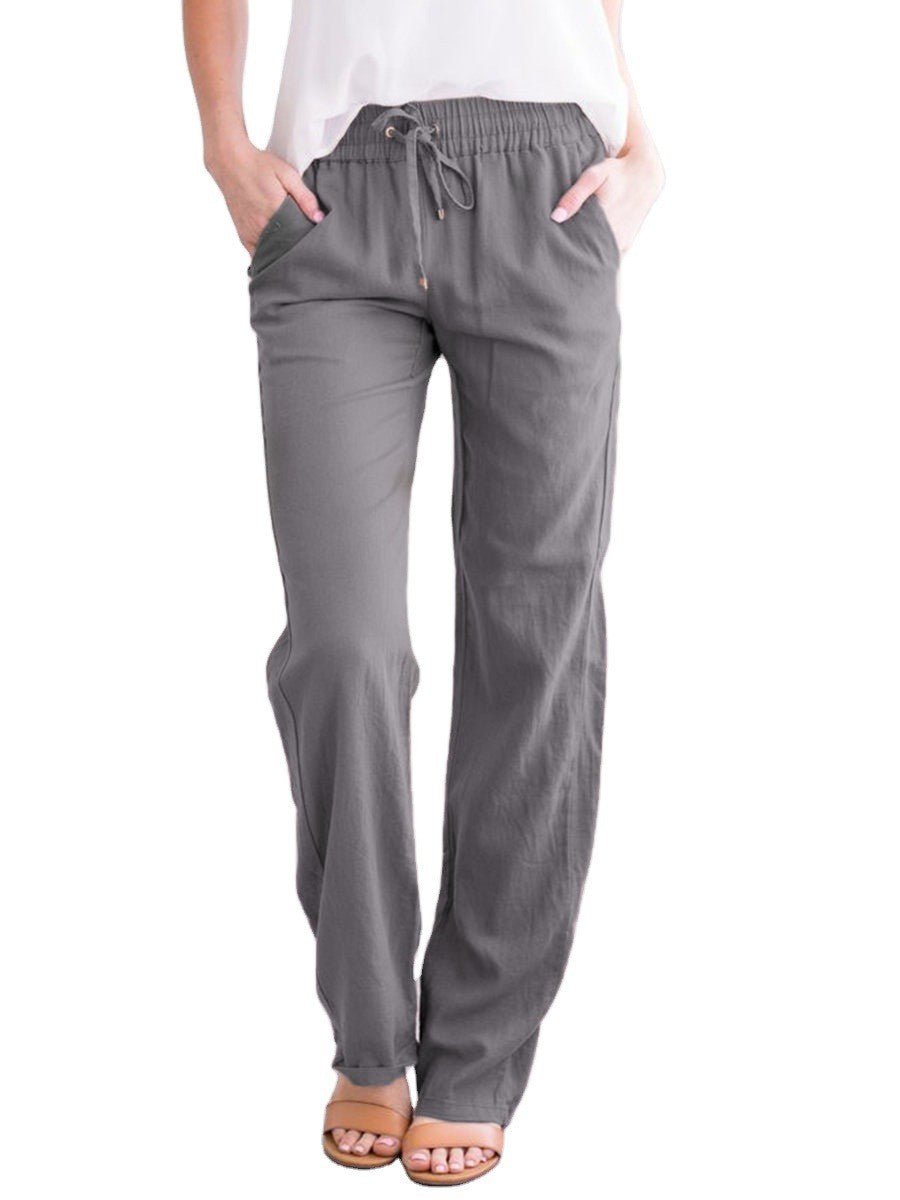 Velina Moda | Lightweight airy leisure pants with elastic waistband