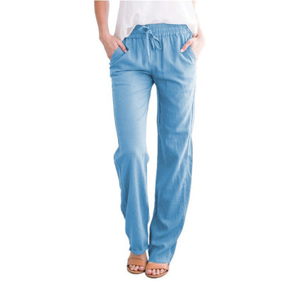 Velina Moda | Lightweight airy leisure pants with elastic waistband