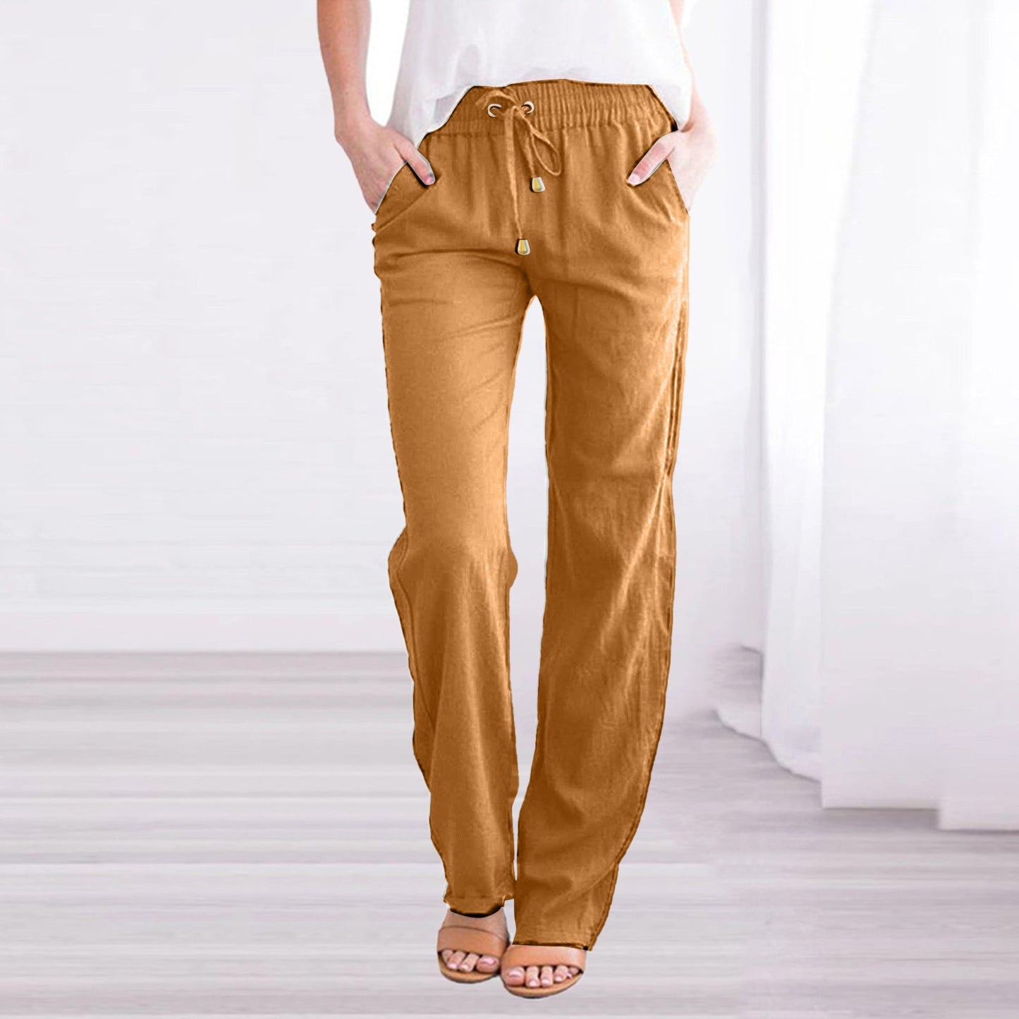 Velina Moda | Lightweight airy leisure pants with elastic waistband