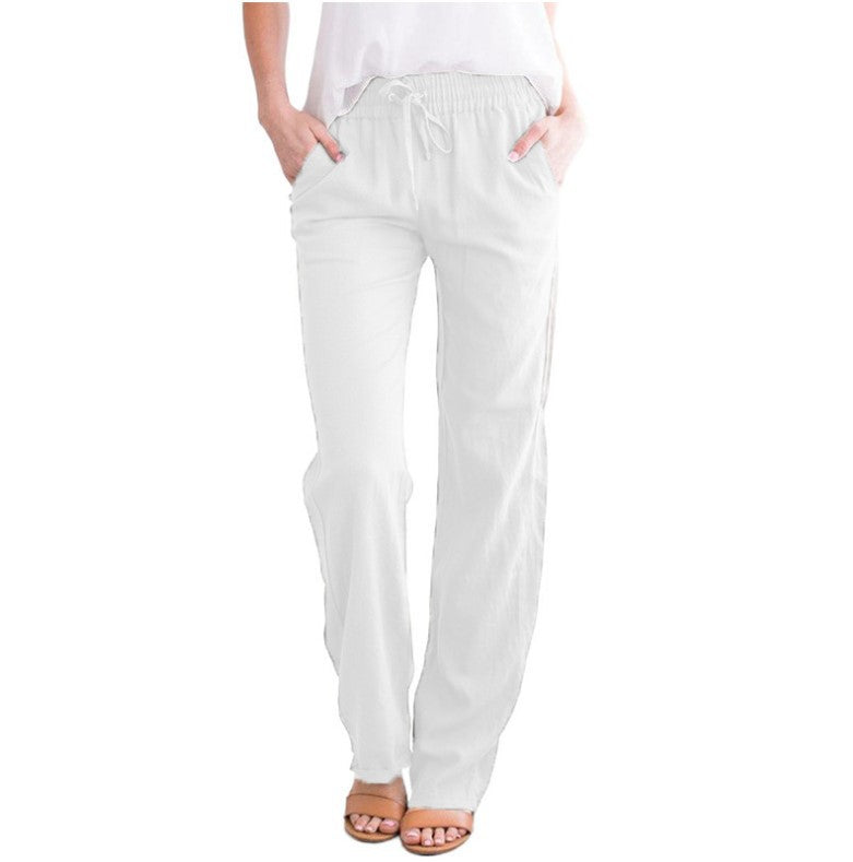 Velina Moda | Lightweight airy leisure pants with elastic waistband
