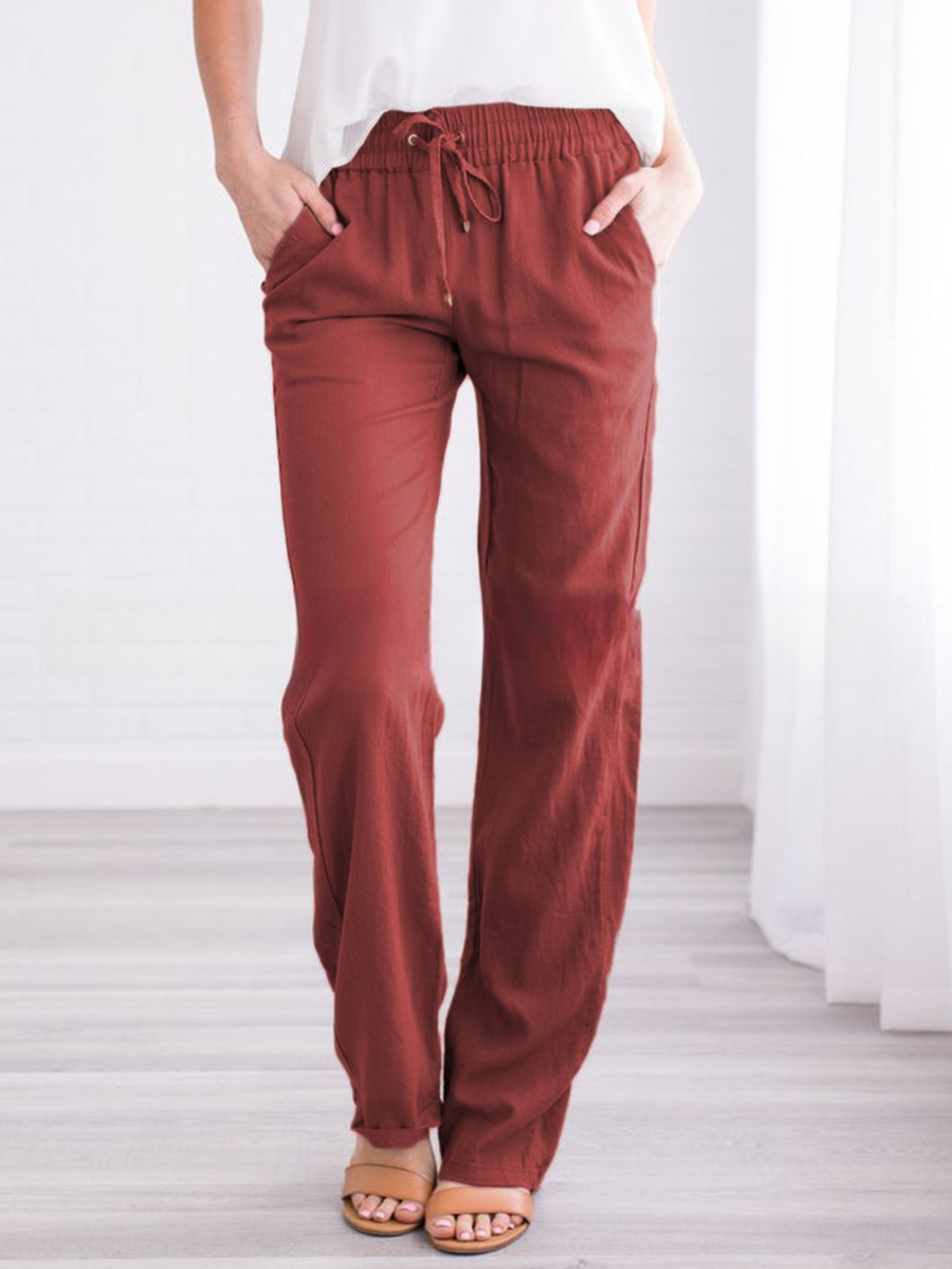 Velina Moda | Lightweight airy leisure pants with elastic waistband
