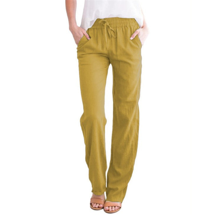 Velina Moda | Lightweight airy leisure pants with elastic waistband