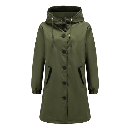 Carla - Long hooded raincoat for women