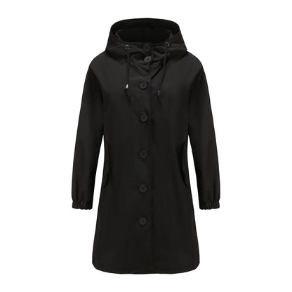Carla - Long hooded raincoat for women