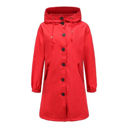 Carla - Long hooded raincoat for women